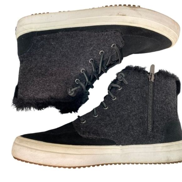Sperry Crest Lug High-Top Sneakers Shoes Suede Wool Lace Up Closure Black W 9.5M - Picture 4 of 7